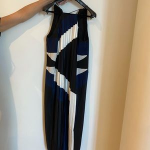 Geometric pleated Tibi maxi dress